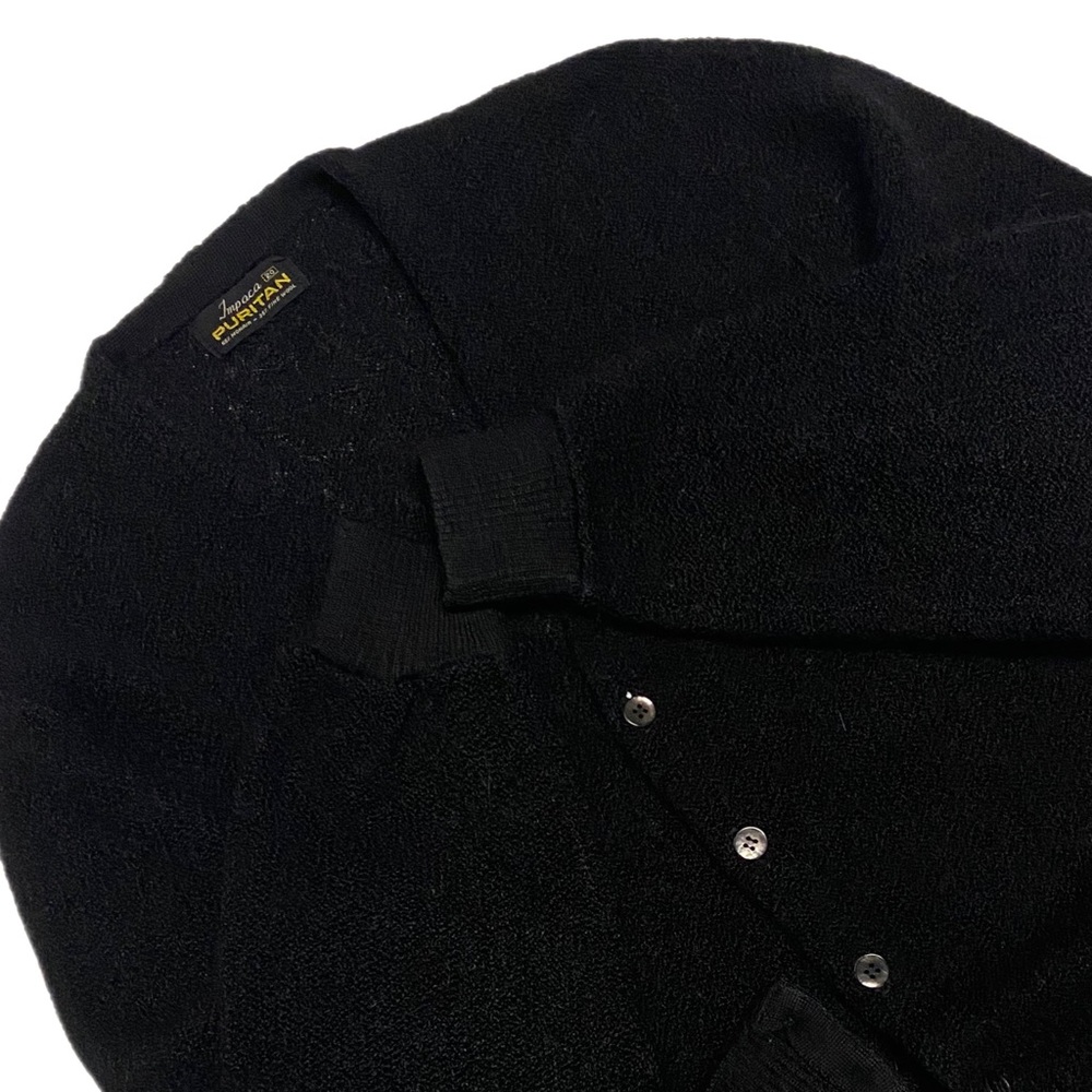 Vintage 80’s Mohair Fine Wool Black Cardigan Top Sweater Size 20/Men’s Small